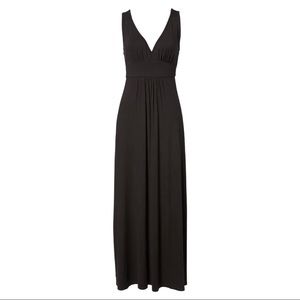 BLACK V NECK JERSEY MAXI DRESS (MP) - NWOT